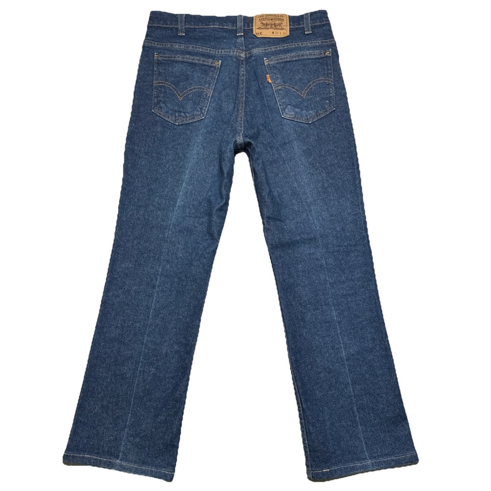 Vintage 1995 Levi's 517‎ Bootcut Orange Tab Jeans 33x30 Made in USA Blue Denim